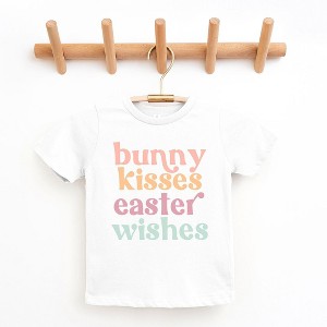 The Juniper Shop Bunny Kisses Easter Wishes Toddler Short Sleeve Tee - 1 of 2