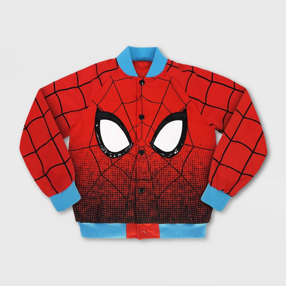 Shop Now For The Boys Spider Man Varsity Bomber Jacket Blue Red 3 Disney Store Fandom Shop - spiderman 3 shirt roblox