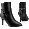 BLISSFUL STEP Pointed Toe with Buckle Dressy Stiletto Heel Ankle Boots for Women - 2 of 4