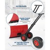Heavy-Duty Rolling Snow Shovel, 29" Blade, 3-Size Metal Blade & Adjustable Handle, with Wheels for Driveway and Sidewalk - 2 of 4