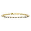 Guili Sterling Silver 14K Gold Plated Baguette Cubic Zirconia Tennis Bracelet – A Luxurious and Timeless Piece for Effortless Glamour and Elegance - 2 of 4