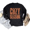 Cozy Season Block Distressed - Women's Garment Dyed Long Sleeve Graphic T-Shirt - 2 of 4