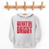 Merry and Bright Block Distressed - Toddler Hoodie - 2 of 4
