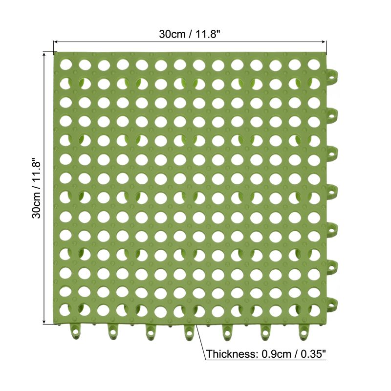 Unique Bargains Interlocking Cushion Non-Slip Drain Floor Tiles Mat for Bathroom Pool with Suction Cups, 2 of 5