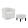 Munora Swivel Accent Chair 360° Comfy Recliner Corduroy Arm Chair with Ottoman for Living Room Bedroom, White - 2 of 4