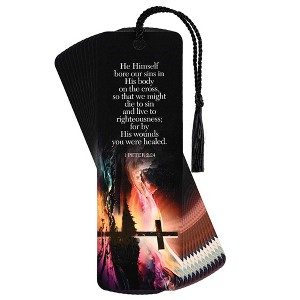 Dicksons Healed by His Wounds - 1 Peter 2:24, Multicolor 6 x 2 Inch Laminated Cardstock Tassel Bookmark; Pack of 12 - 1 of 2