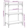 vidaXL Smoked Oak 3-Tier Bookcase - Engineered Wood and Metal Frame - Space-Saving Home Decorative Bookshelf - 4 of 4