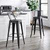 Lyngins Set of 2/4 Industrial Metal Bar Stools,Counter Chairs with Bucket Back,Stools for Kitchen Counter,Living Room - 2 of 4