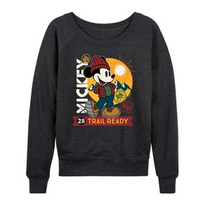 Women's - Disney - Trail Ready Lightweight French Terry Wide Neck Long Sleeve Shirt - 1 of 4