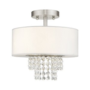 Livex Lighting Carlisle 2 - Light Semi-Flush Mount in  Brushed Nickel - 1 of 4