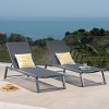 Okak 2 PCS Aluminum Patio Chaise Lounge for Outdoor Use,Reclining Long Chaise Poolside Chair for Deck,Pool,Backyard,Beach&Garden,Black - 4 of 4