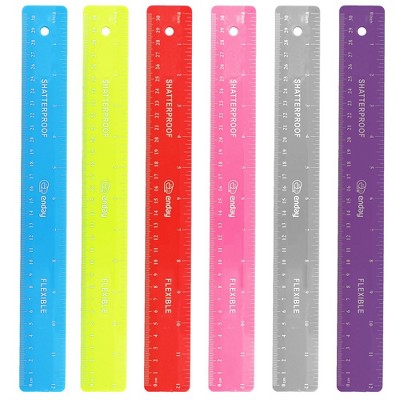 AIEX 8 Packs 4 Colors Flexible Ruler 12 Inch Soft Plastic Ruler