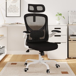 Lirago Mesh Office Chair Headrest Adjustable Lumbar Flip Up Armrests - 1 of 4