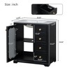 30-Inch Bathroom Storage Cabinet with Soft-Closing Glass Door, Small Bathroom Vanity - 4 of 4