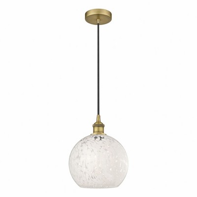 White Mouchette - 1 Light Cord Hung Mini Pendant In Modern Style-11.75 Inches Tall and 10 Inches Wide