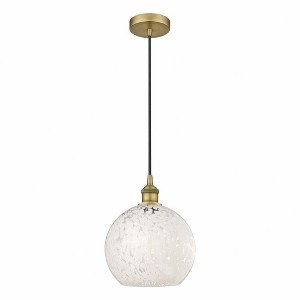 White Mouchette - 1 Light Cord Hung Mini Pendant In Modern Style-11.75 Inches Tall and 10 Inches Wide - 1 of 1