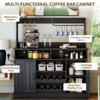 GustoWave 47" Farmhouse Coffee Bar Cabinet with 5 Hooks, Buffet Cabinet, Goblet Holder, Sideboard Cabinet with Wine Rack Storage Cabinet - 3 of 4