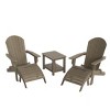 WestinTrends Tuscany HIPS Outdoor Patio Folding Adirondack Chairs with Ottomans and Side Table (5-Piece Conversation Set) - 3 of 4