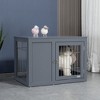 Gulches Dog Crate Furniture Wire Indoor Pet Kennel Cage, End Table with Double Doors, Locks for Small and Medium Dog House, Grey - 2 of 4