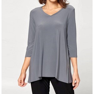 Women's Basic V-neck Tunic - Focus Fashion - 1 of 2
