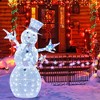 Costway 5 FT Lighted Snowman with Hat Scarf & Stars Zip Ties & Ground Stakes 140 LED Lights - 4 of 4
