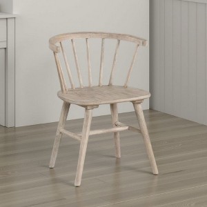 Royal Hampton Dining Chair Set of 2, Spindle Back and Shaker Legs, Black Wood - 1 of 4