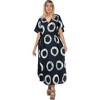 HAPPY BAY Women's Summer Maxi Nightdress Cover Up Gown Caftan Loungewear Dashiki House Dresses for Women 3X-4X Blue, Polka Dots - 4 of 4