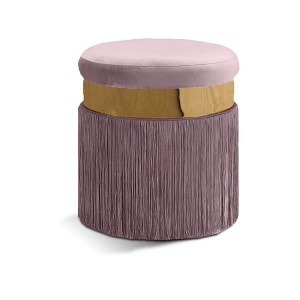 Meridian Furniture,Yasmine Velvet Ottoman/Stool - 1 of 4