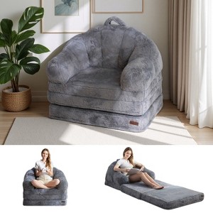 MAXYOYO Folding Sofa Bed, 2 in 1 Convertible Sofa to Lounger Comfy Single Bean Bag Chair for Adults - 1 of 4