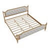 King Size Solid Wood Bed Frame with Upholstered Tufted Headboard - 4 of 4