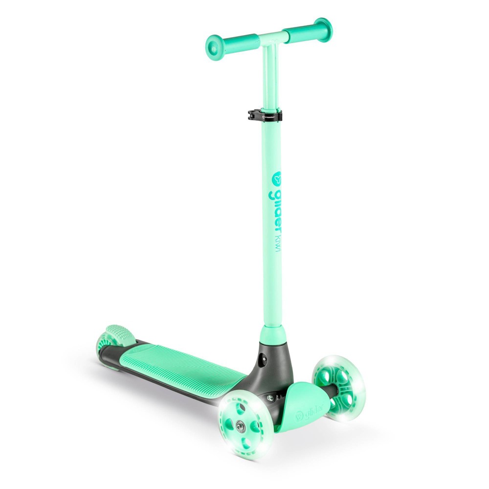 Yvolution Y Glider Kiwi 3 Wheel Kick Scooter with Light-Up Wheels - Green