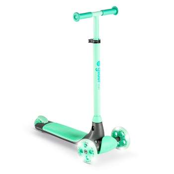 Yvolution Y Glider Kiwi 3 Wheel Kick Scooter with Light-Up Wheels - Green