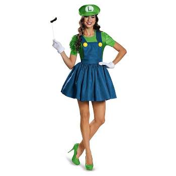 Disguise Nintendo Super Mario Bros Women's Luigi Costume Dress X-Large 18-20