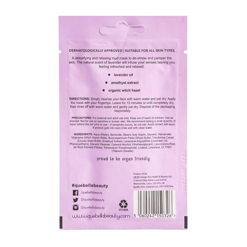 Que Bella Relaxing Lavender Mud Mask - 0.5oz, 3 of 15