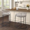 Ridstar Set of 2 Woven Counter Stool For Dining Room & Counter-Beige - 4 of 4
