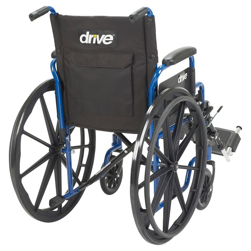 Drive Medical Blue Streak Wheelchair with Flip Back Desk Arms, Elevating Leg Rests, 18" Seat, 6 of 8