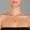 Guili Sterling Silver 18K Rose-Plated Ruby CZ Bow Tie Necklace in White or Red—Stylish, Dazzling, and Perfect for a Feminine Touch. - 3 of 3