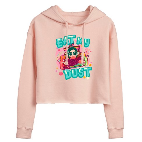 Women s Disney Eat My Dust Vanelloppe Cropped Graphic Hoodie Blush Medium Target