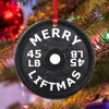 Merry Liftmas Ornament Barbell Weight Plate Christmas Stocking Filling Gift Athletic Trainer Gift - 3 of 4