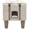 vidaXL Storage Bench 43.7 in. Cream Solid Wood Fir&Fabric - 3 of 4