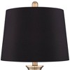Regency Hill Becky Traditional Table Lamps 24 3/4" High Set of 2 Antique Brass Black Faux Silk Drum Shade for Bedroom Living Room Bedside Nightstand - 2 of 4