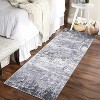 2'x6' Machine Washable Runner Rug, Non-Slip Low Pile Carpet for Hallway, Bedroom, Living Room, Kitchen, Dining Room, Grey - 3 of 4