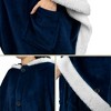 PAVILIA Angel Wrap Hooded Blanket for Women Adult, Wearable Cozy Wrap Throw Fleece Shawl Cape - 4 of 4