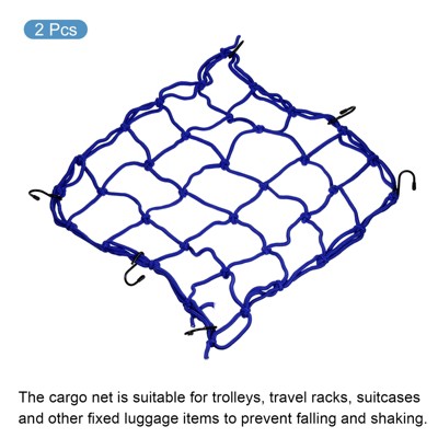 PATIKIL 12x12 Motorcycle Cargo Net - Elastic Rubber Tie-Down Net With 6 Hooks