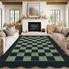 Modern Geometric Area Rug Scalloped Edge Washable Rugs for Living Room Bedroom Soft Foldable Farmhouse Carpet - 3 of 4