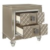 Glamorous Champagne Finish 1pc Nightstand of 2 Drawers Acrylic Feet Bedside Table - 4 of 4