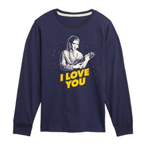 Boys' - Star Wars - Valentine Princess Leia I Love You Long Sleeve Graphic T-Shirt - 1 of 4