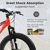 NAYSAYE 24 Inch Fat Tire Mountain Bike with 7 Speed Shifter Dual Disc Brake for Adults and Youth, Orange, 67"*25"*40" - 3 of 4