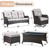 Gymojoy 6 Pieces Outdoor Sofa with Swivel Chairs Ottoman, Coffee Table, Patio Furniture Set - 3 of 4