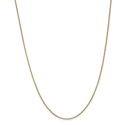 Black Bow Jewelry 1mm 14k Yellow Gold Classic Box Chain Necklace